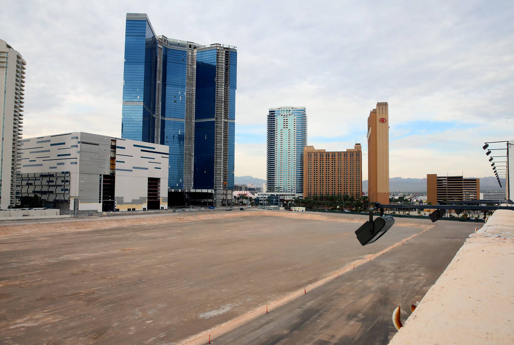 The construction site where ex-NBA player Jackie Robinson has proposed a big expansion for his arena and hotel project at the north lot on Las Vegas Boulevard, between SLS and Fontainebleau, Wedne ...